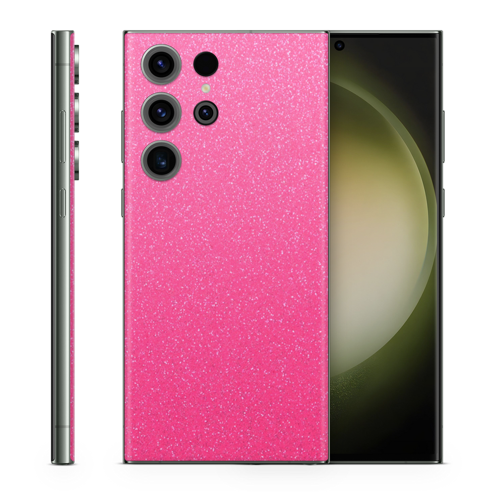 Samsung Galaxy S23 Ultra Essentials Pink Glitterbomb Skin Wrap Cover