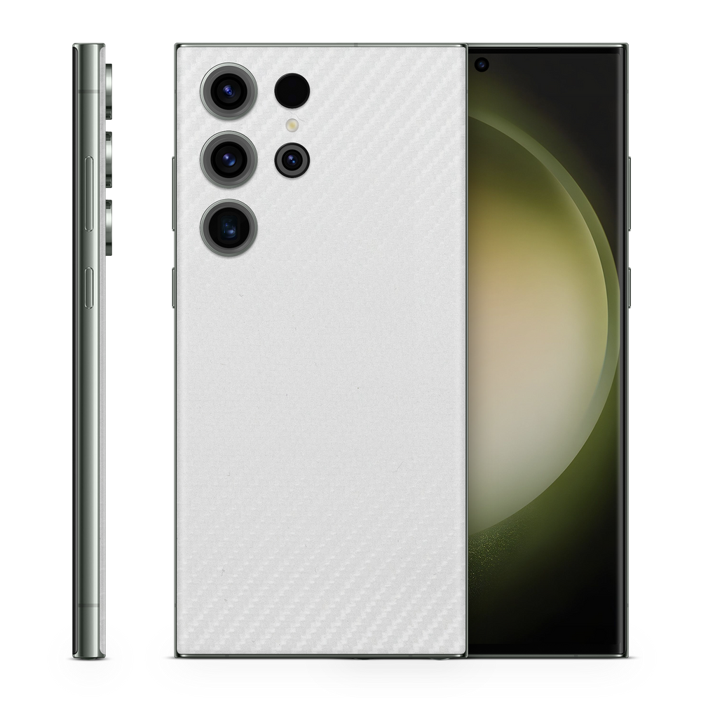 Samsung Galaxy S23 Ultra Essentials White Carbon Fiber Skin Wrap Cover