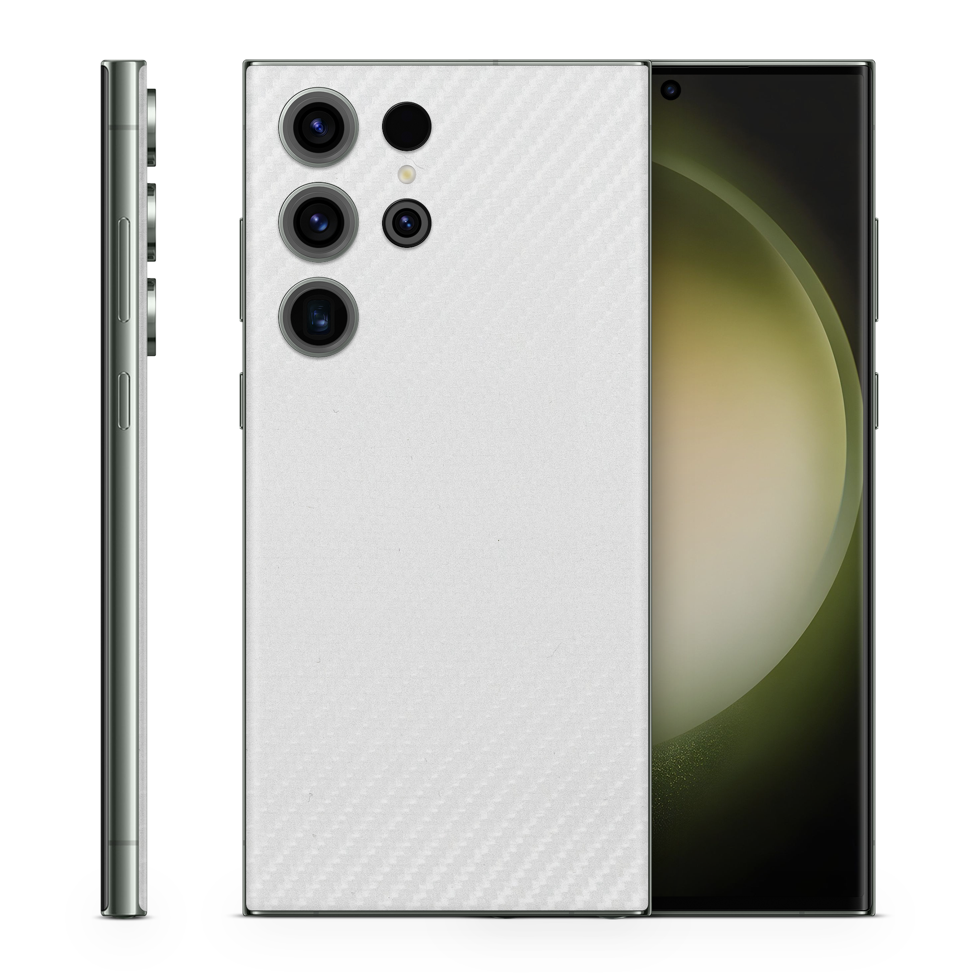 Samsung Galaxy S23 Ultra Essentials White Carbon Fiber Skin Wrap Cover