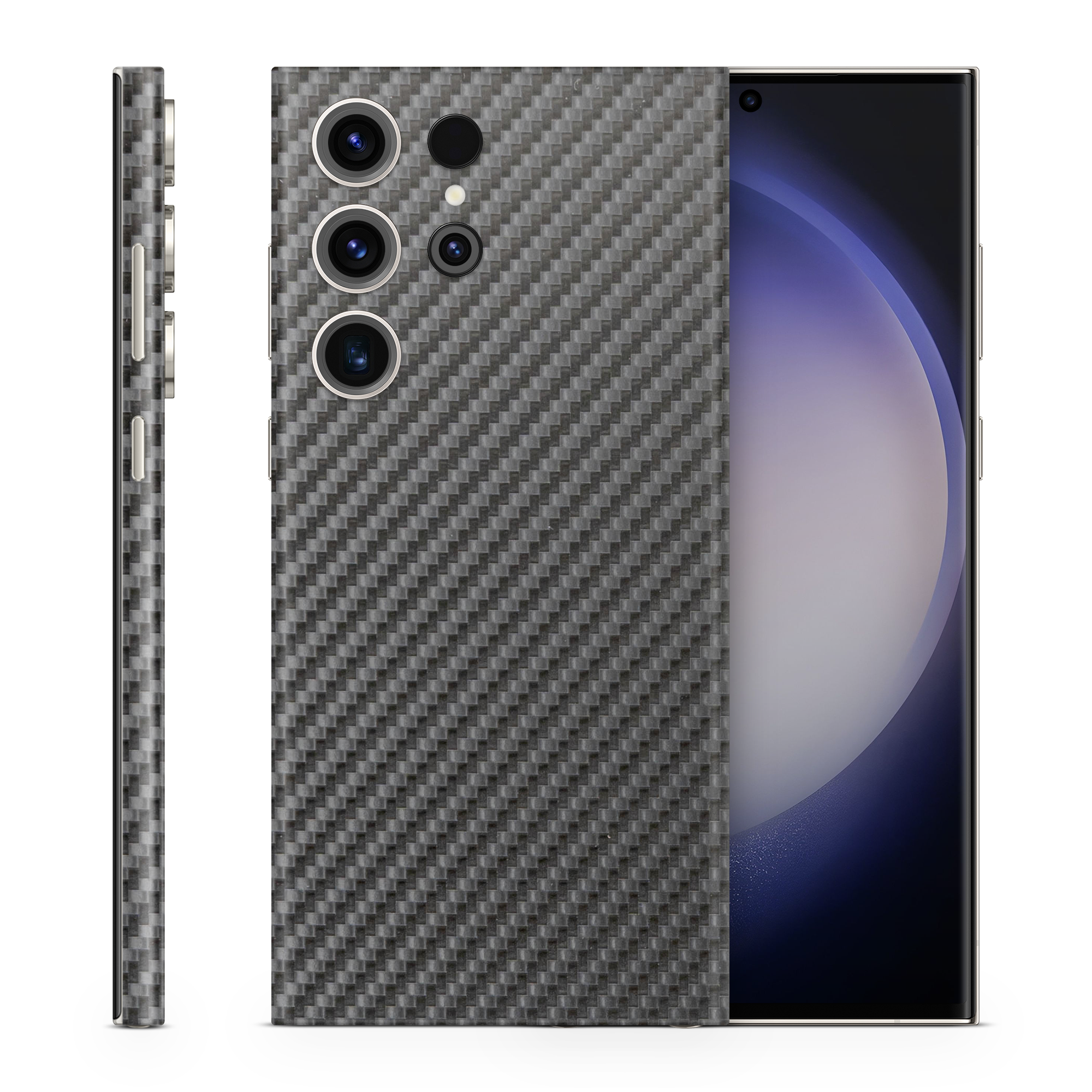 Samsung Galaxy S23 Ultra Professional Black Carbon Fiber Skin Wrap Cover