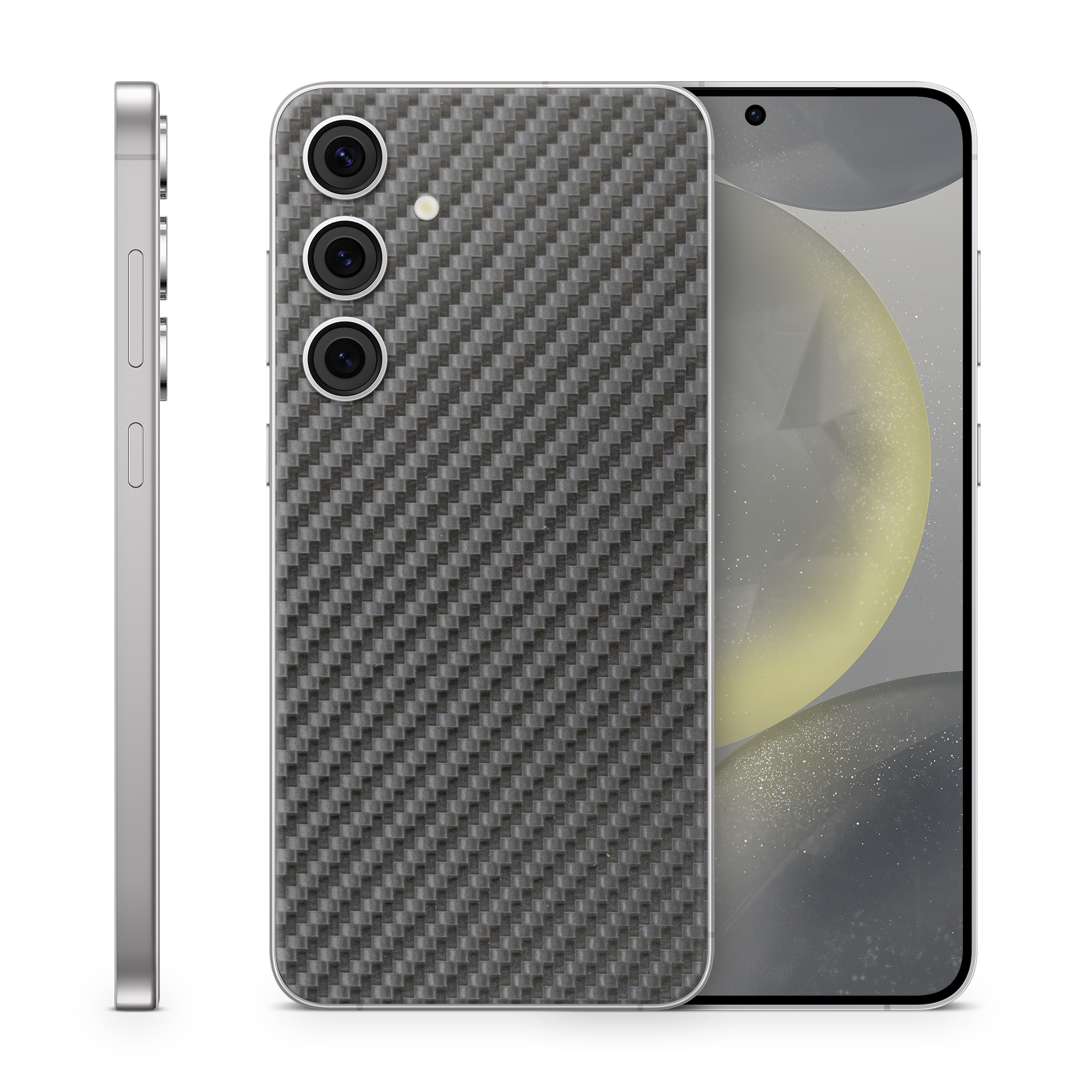 Samsung Galaxy S24 Essentials Black Carbon Fiber Skin Wrap Cover