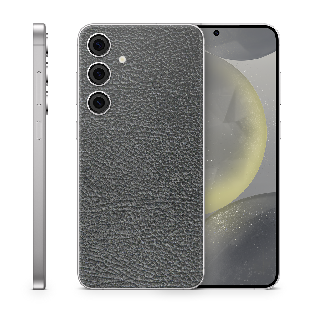 Samsung Galaxy S24 Essentials Black Leather Skin Wrap Cover