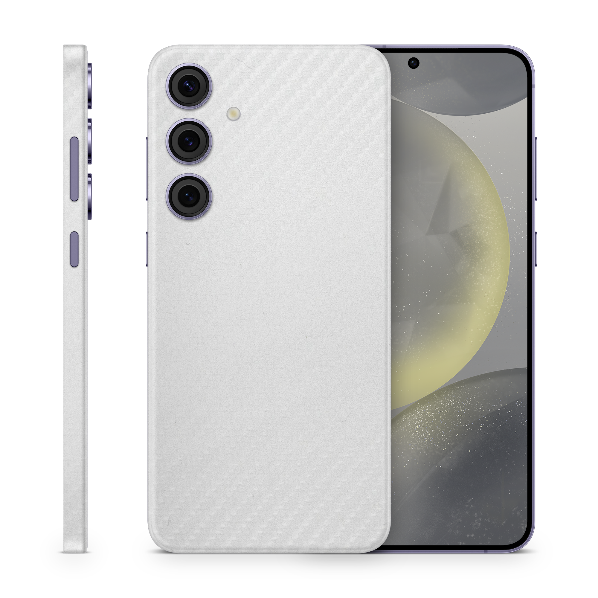 Samsung Galaxy S24 Professional White Carbon Fiber Skin Wrap Cover