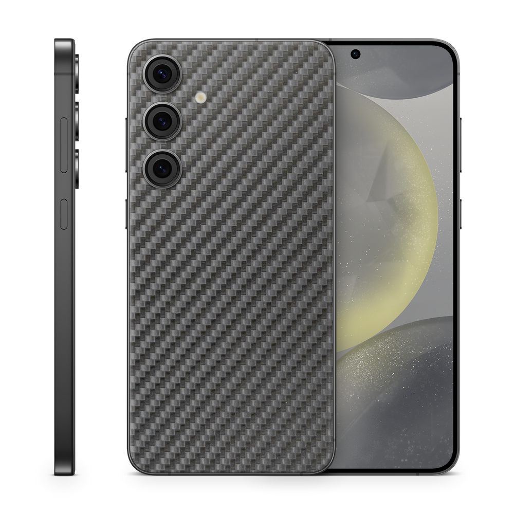 Samsung Galaxy S25 Essentials Black Carbon Fiber Skin Wrap Cover