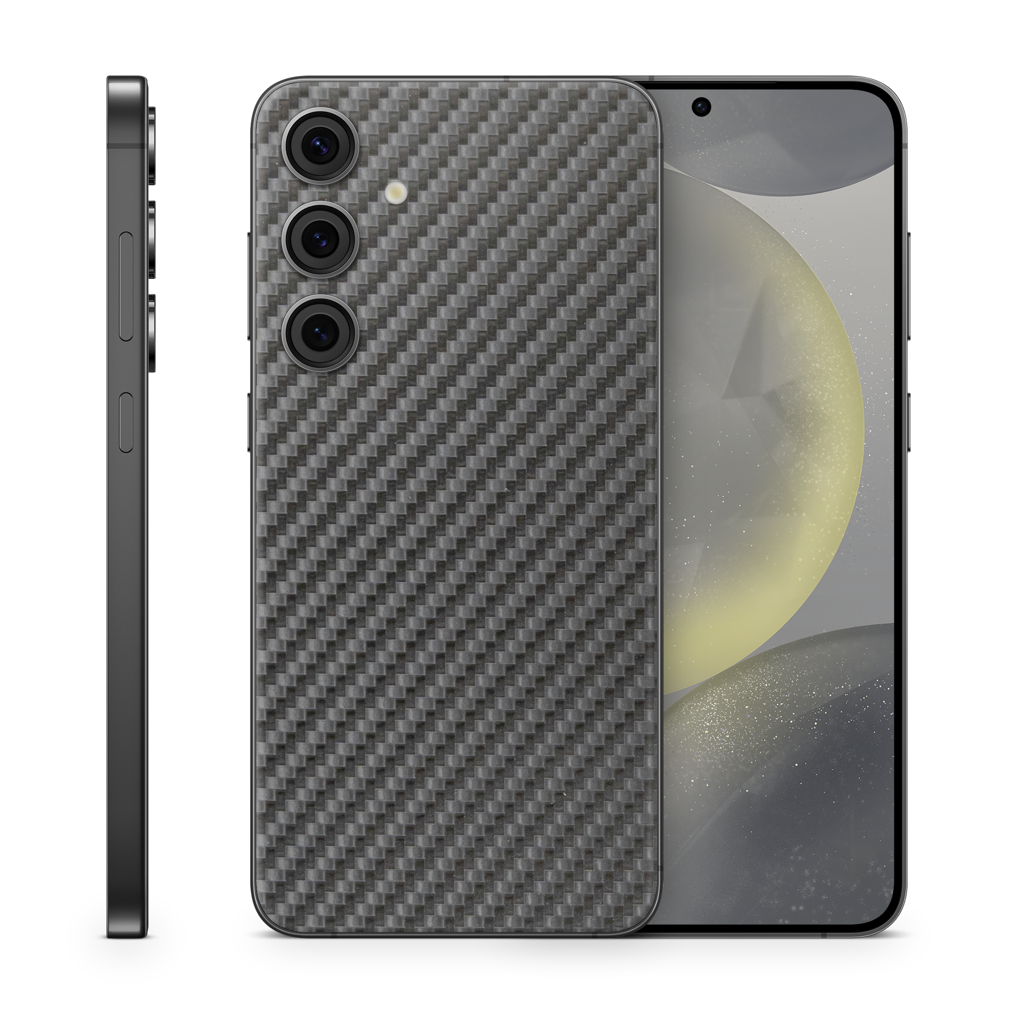Samsung Galaxy S25 Essentials Black Carbon Fiber Skin Wrap Cover