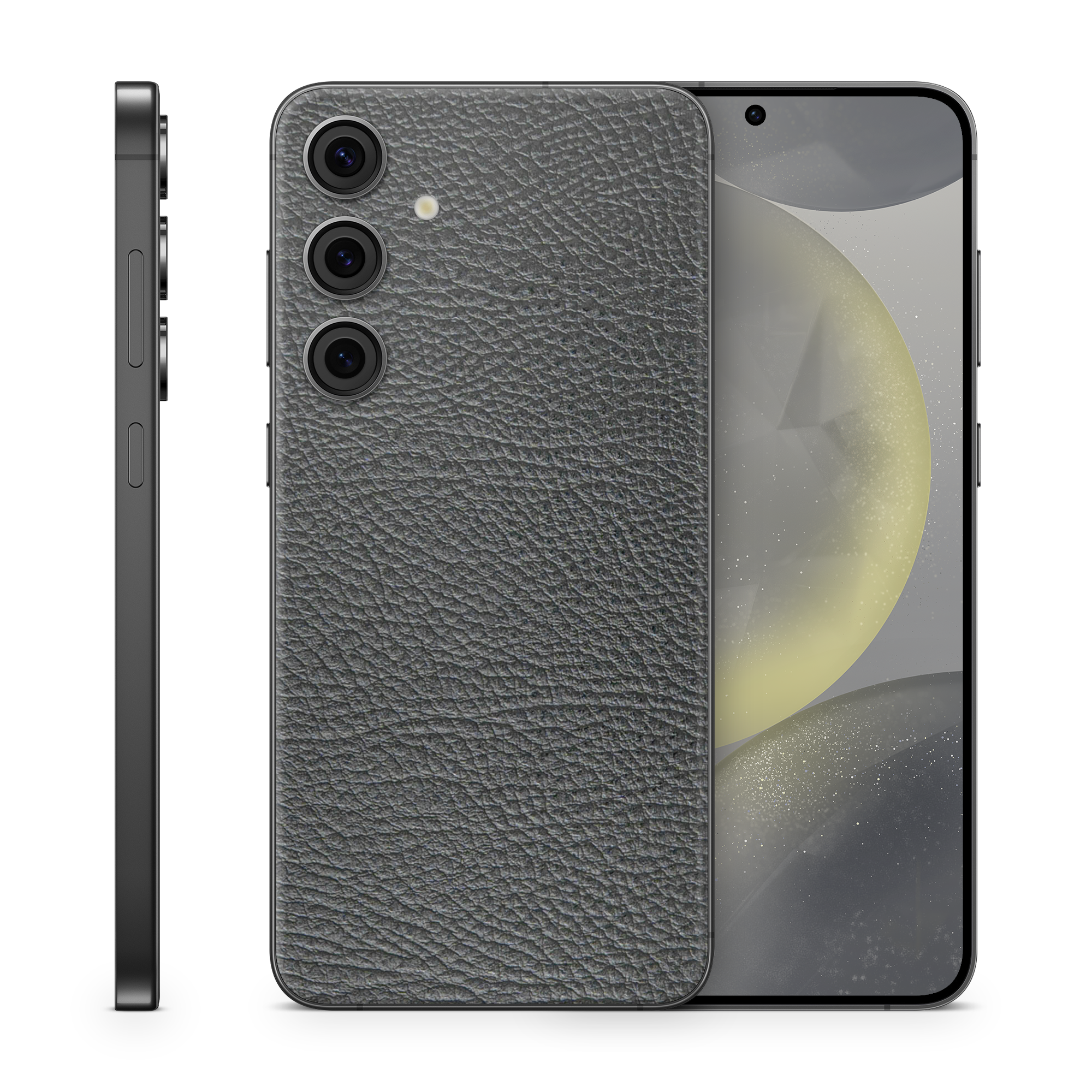 Samsung Galaxy S25 Essentials Black Leather Skin Wrap Cover