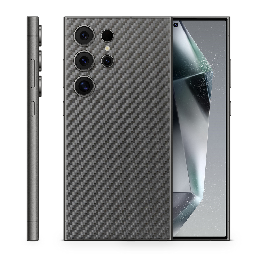 Samsung Galaxy S25 Ultra Essentials Black Carbon Fiber Skin Wrap Cover