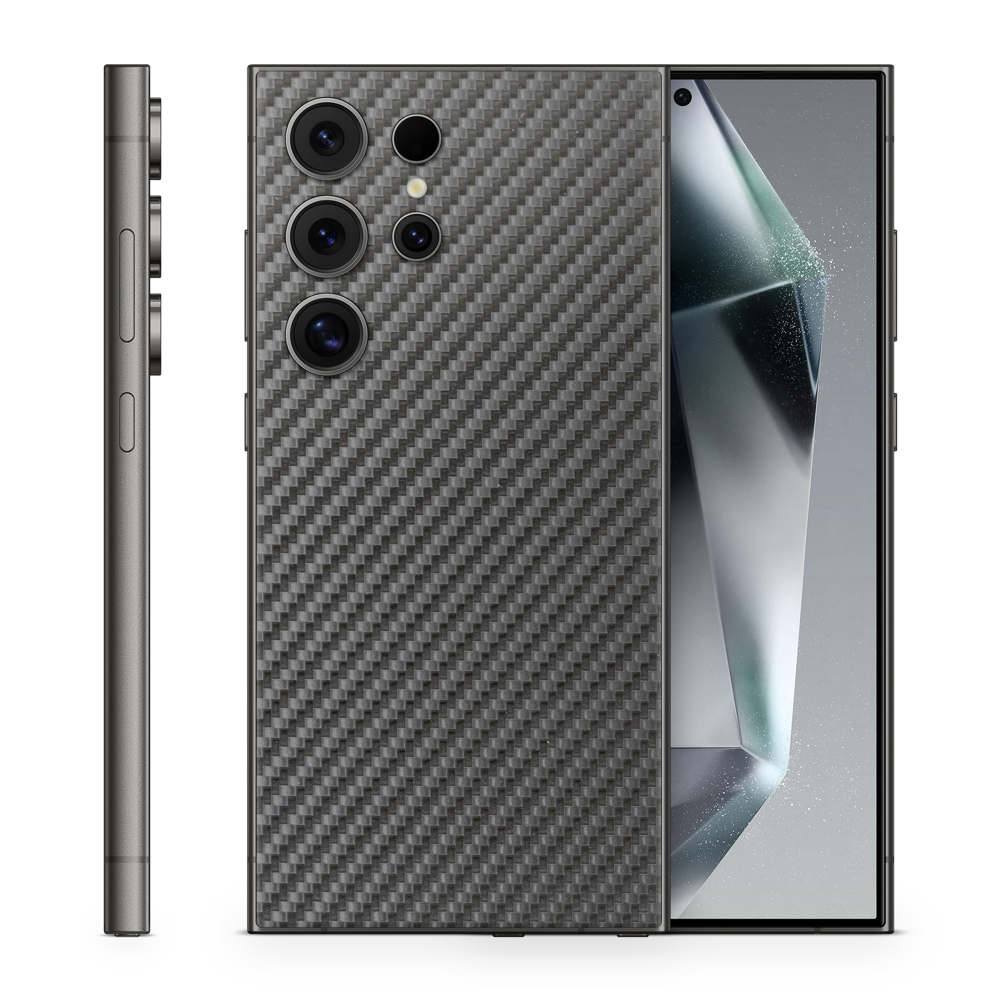 Samsung Galaxy S25 Ultra Essentials Black Carbon Fiber Skin Wrap Cover