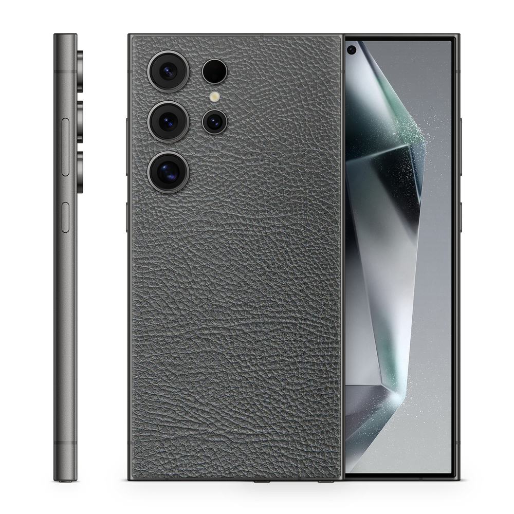 Samsung Galaxy S25 Ultra Essentials Black Leather Skin Wrap Cover
