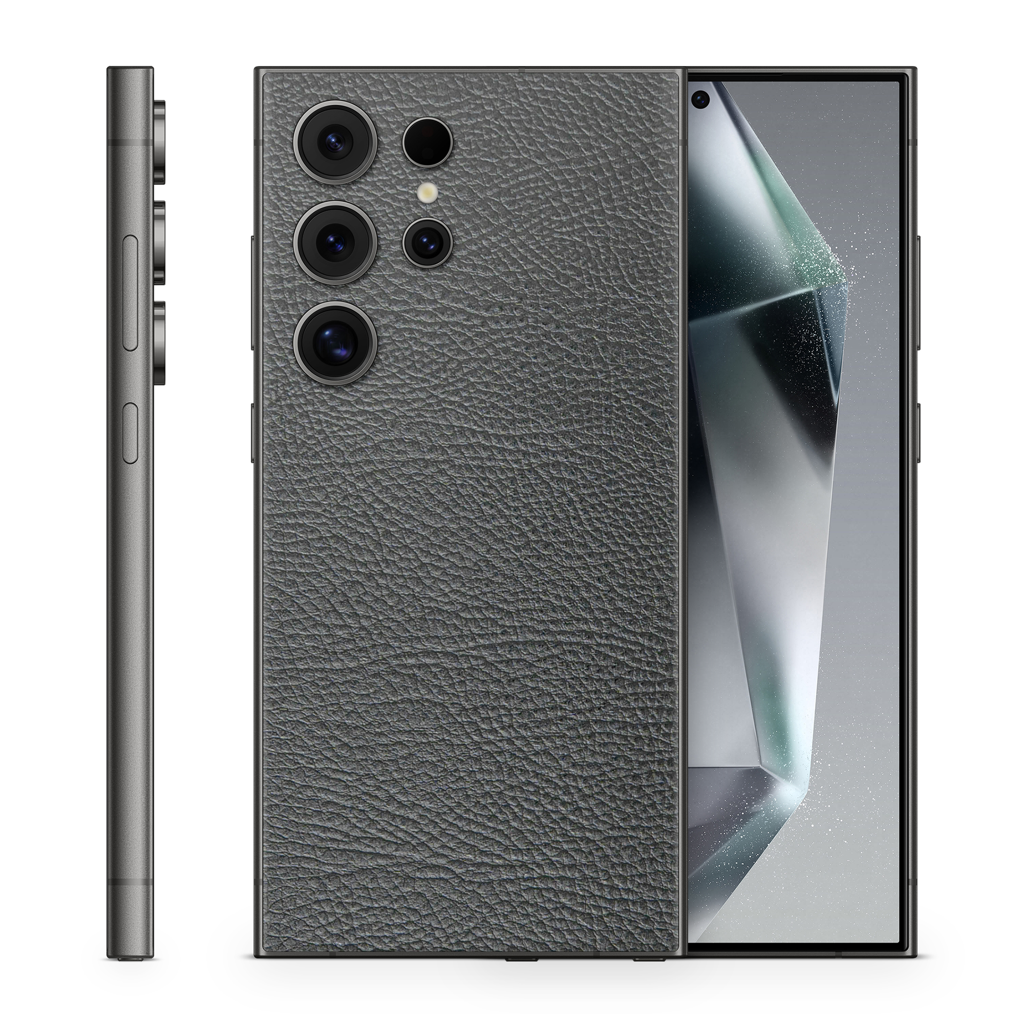 Samsung Galaxy S25 Ultra Essentials Black Leather Skin Wrap Cover