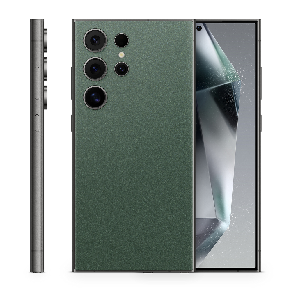 Samsung Galaxy S25 Ultra Essentials Matte Green Metallic Skin Wrap Cover