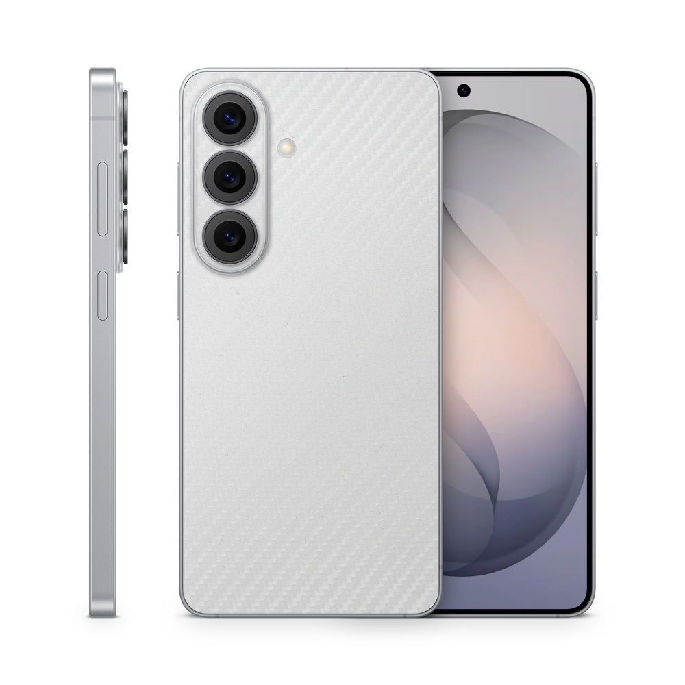 Samsung Galaxy S26 Essentials White Carbon Fiber Skin Wrap Cover