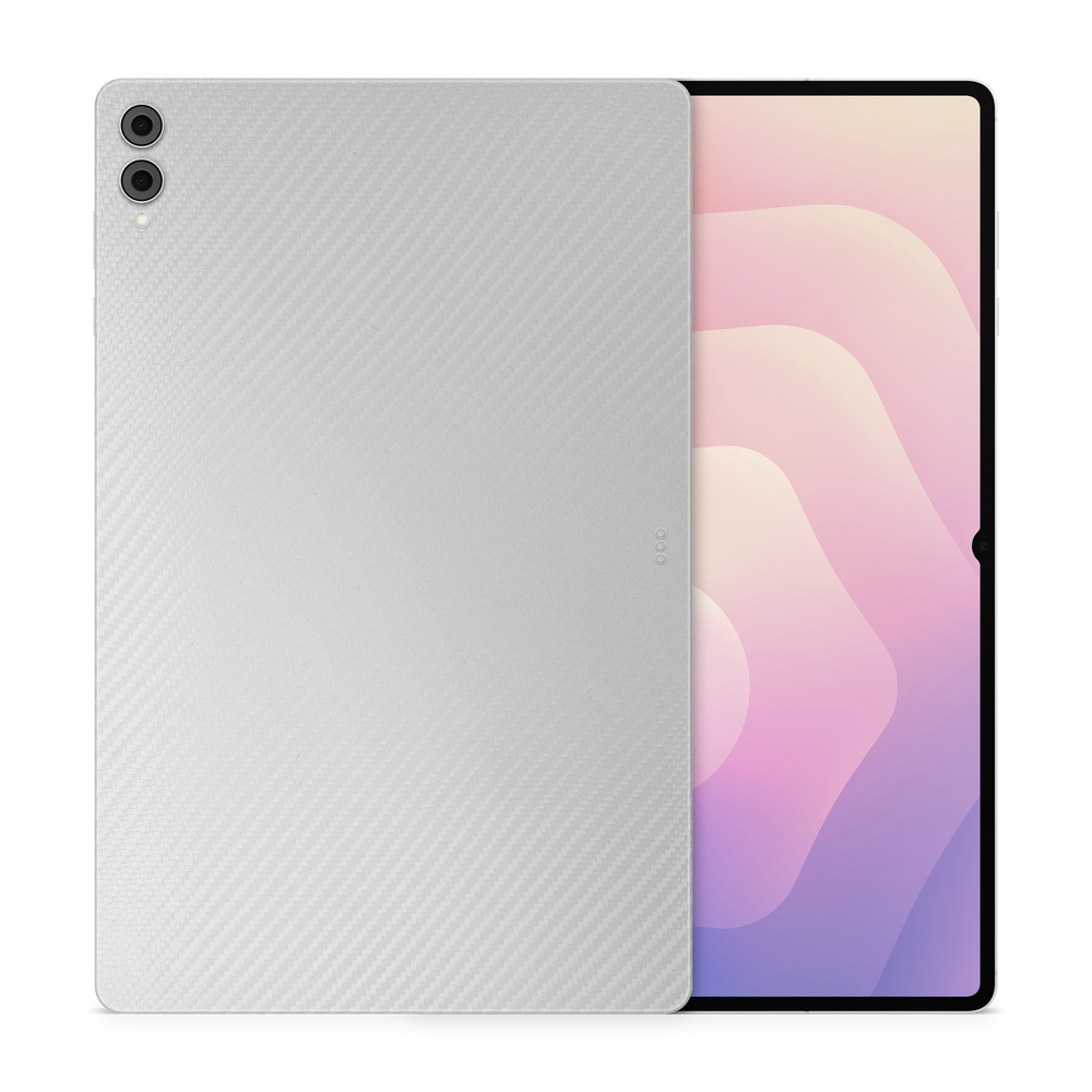 Samsung Galaxy Tab S11 Ultra Professional White Carbon Fiber Skin Wrap Cover