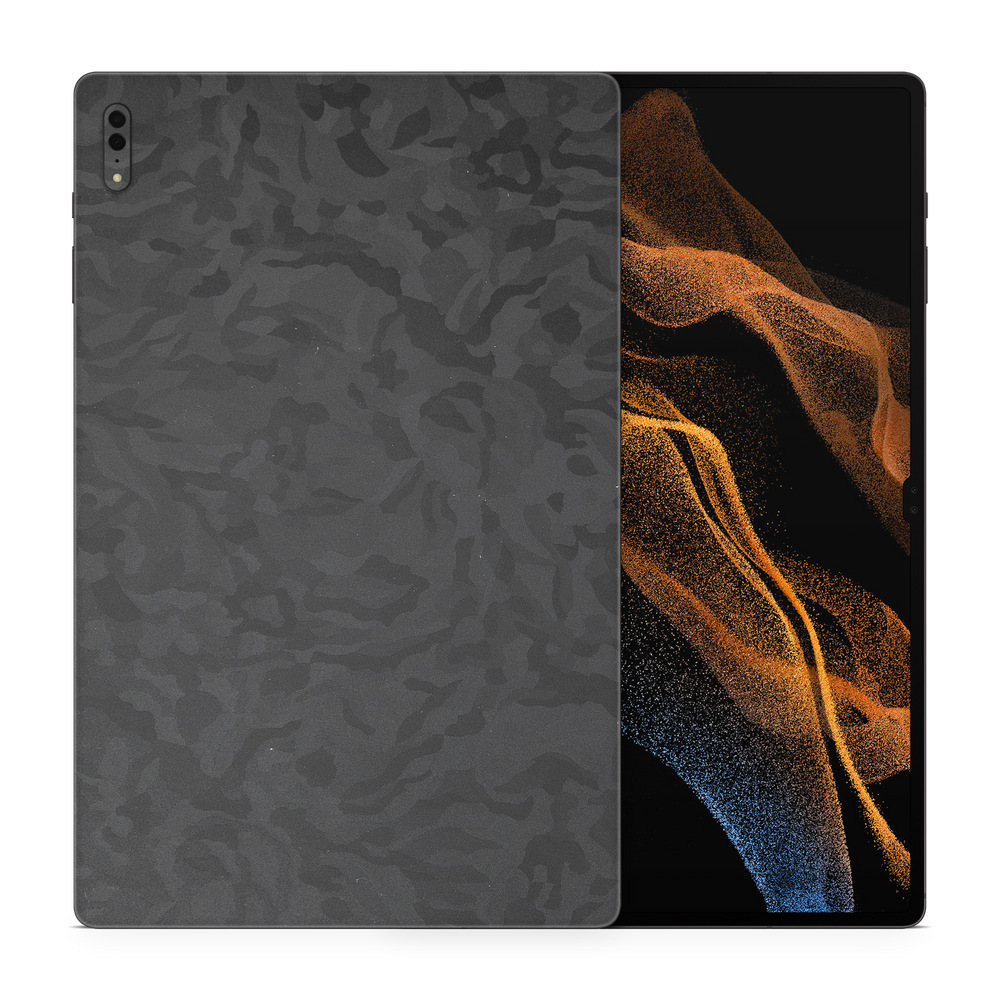Samsung Galaxy Tab S8 Ultra Essentials Black Camo Skin Wrap Cover