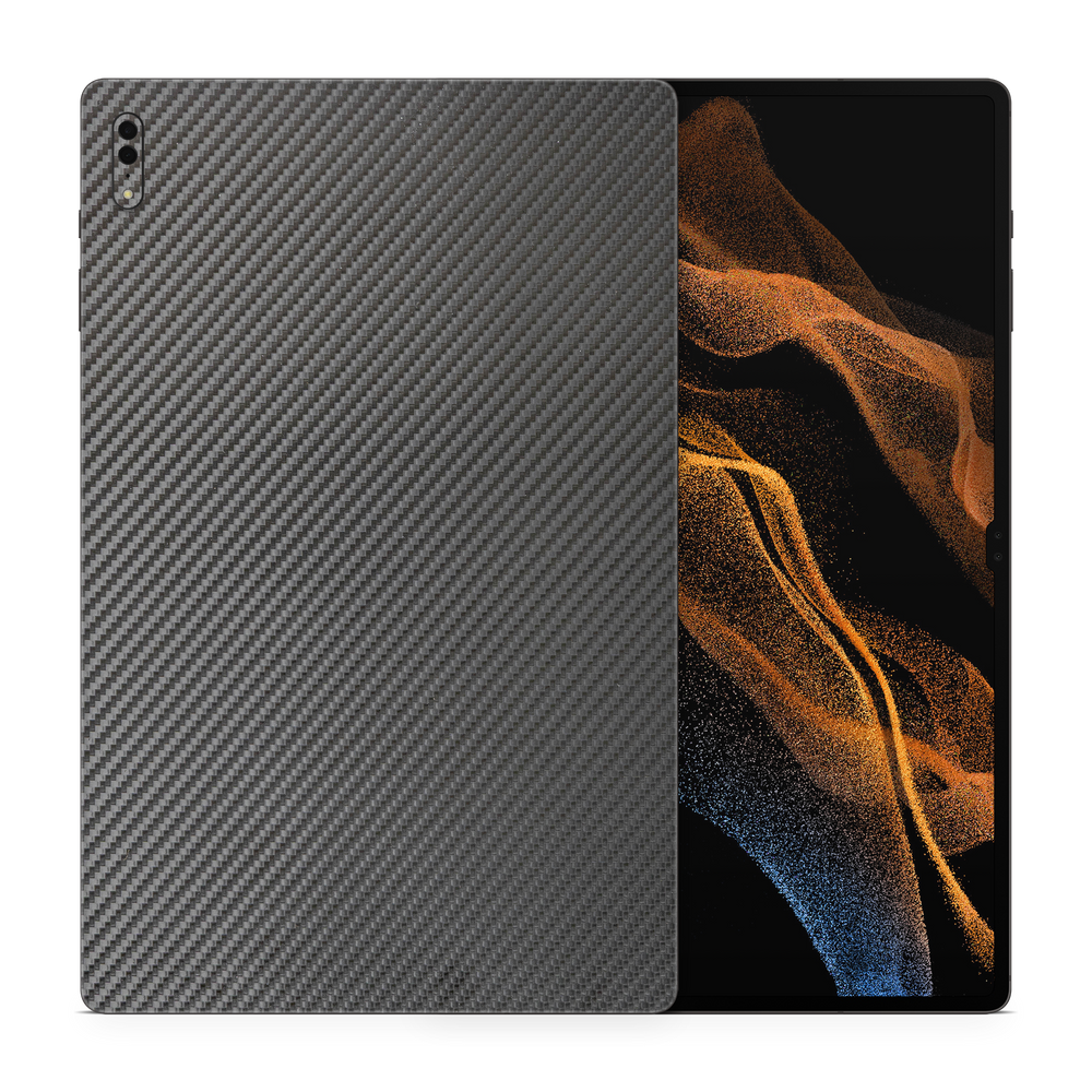Samsung Galaxy Tab S8 Ultra Essentials Black Carbon Fiber Skin Wrap Cover