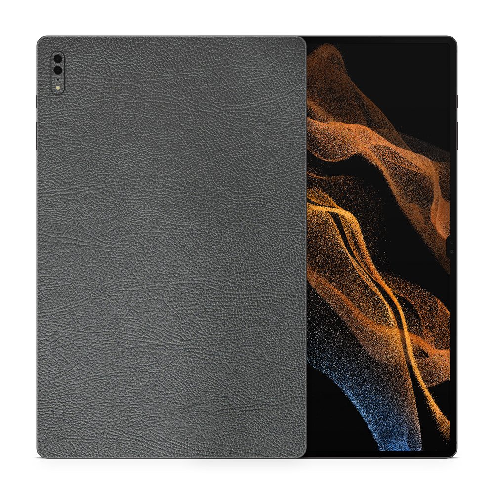 Samsung Galaxy Tab S8 Ultra Essentials Black Leather Skin Wrap Cover