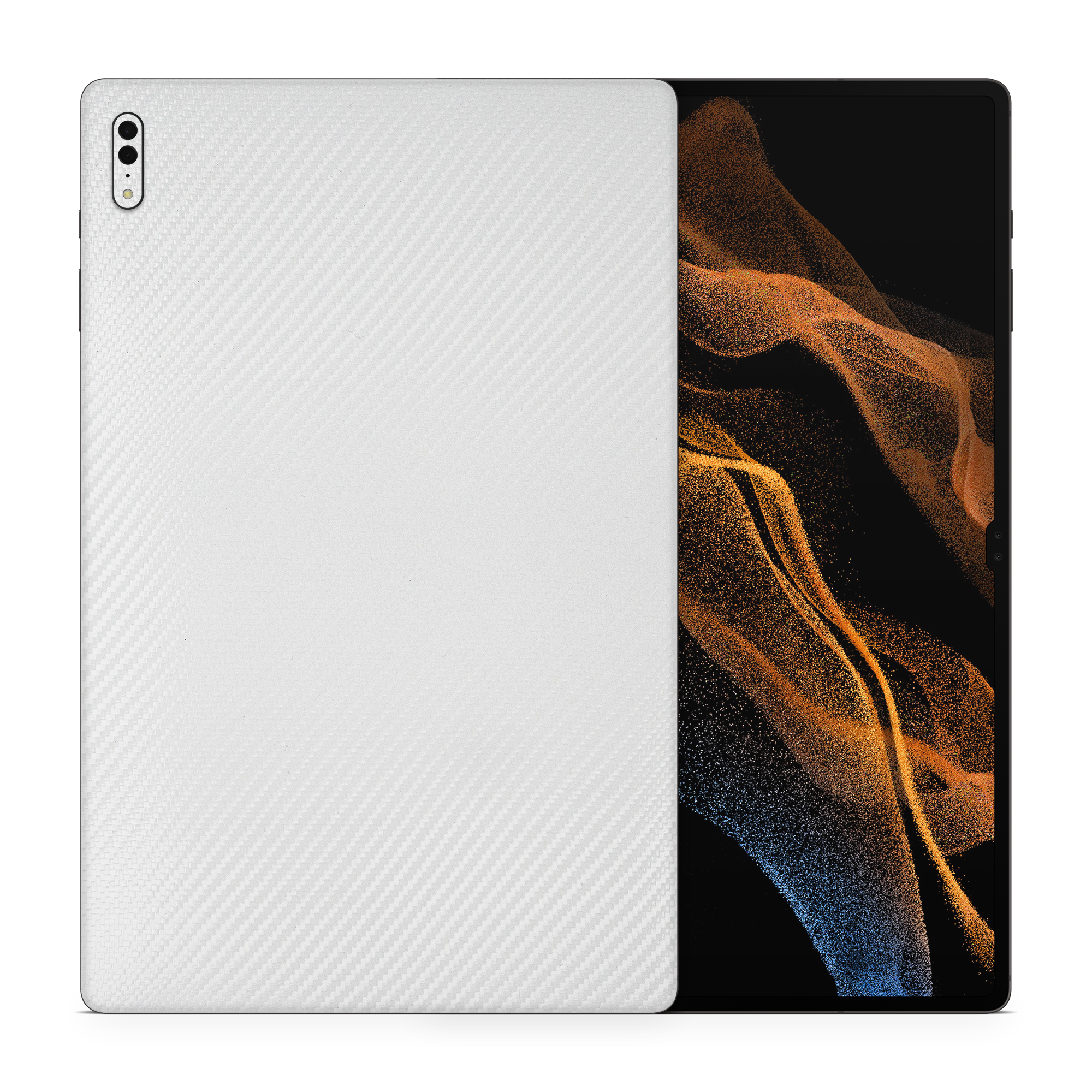 Samsung Galaxy Tab S8 Ultra Essentials White Carbon Fiber Skin Wrap Cover
