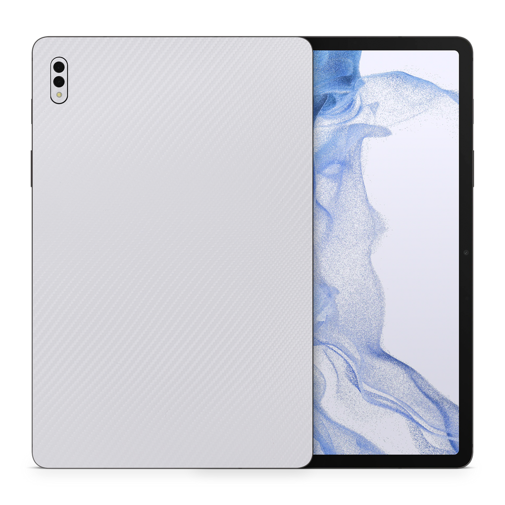 Samsung Galaxy Tab S8+ Essentials White Carbon Fiber Skin Wrap Cover
