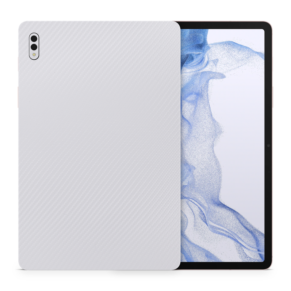 Samsung Galaxy Tab S8+ Professional White Carbon Fiber Skin Wrap Cover