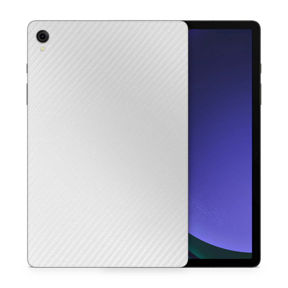 Samsung Galaxy Tab S9 Essentials White Carbon Fiber Skin Wrap Cover