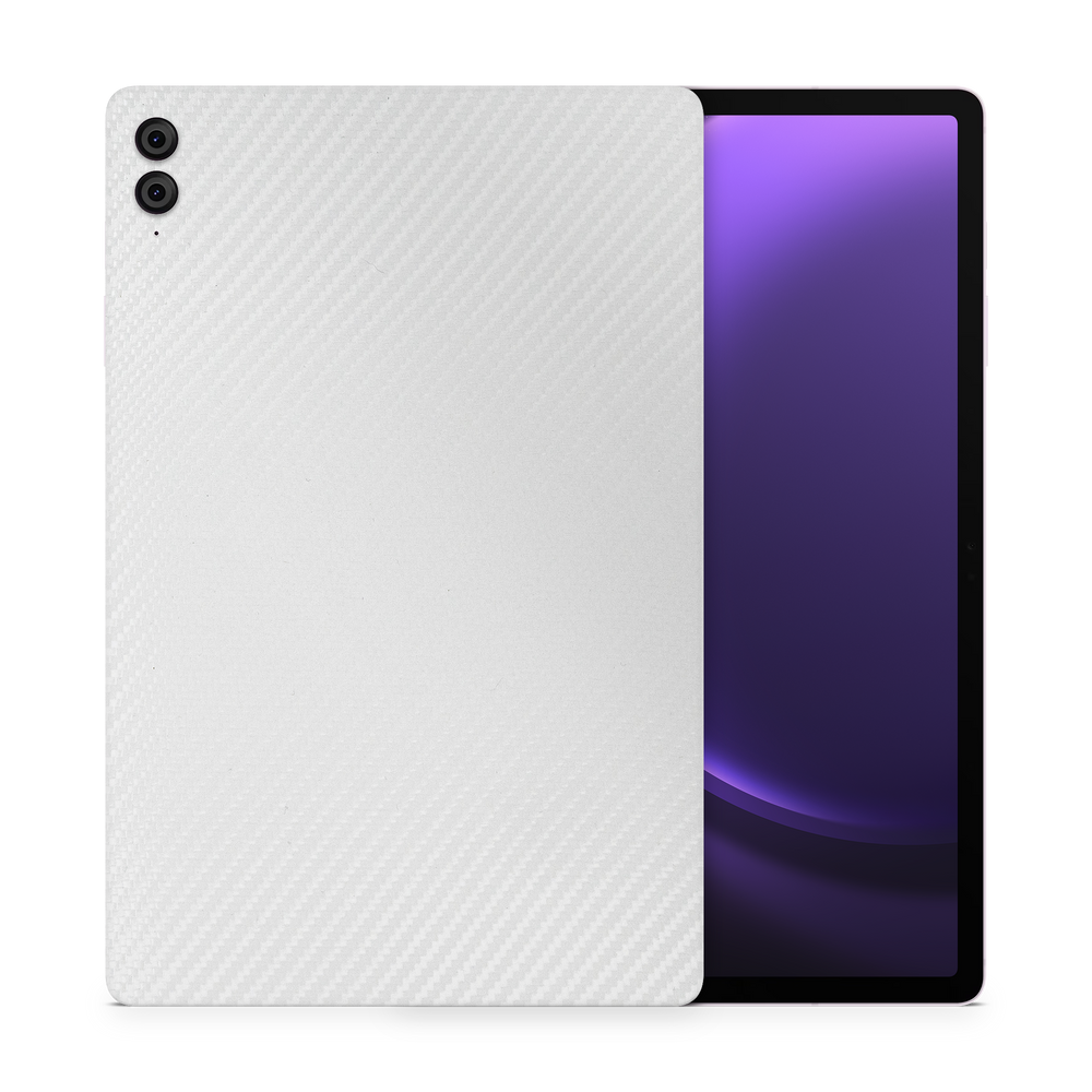 Samsung Galaxy Tab S9 Fe Professional White Carbon Fiber Skin Wrap Cover
