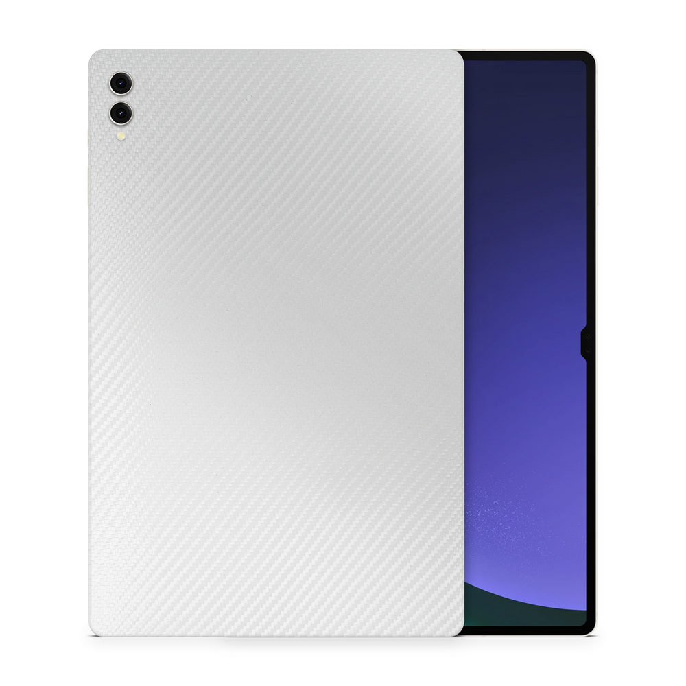 Samsung Galaxy Tab S9 Ultra Professional White Carbon Fiber Skin Wrap Cover