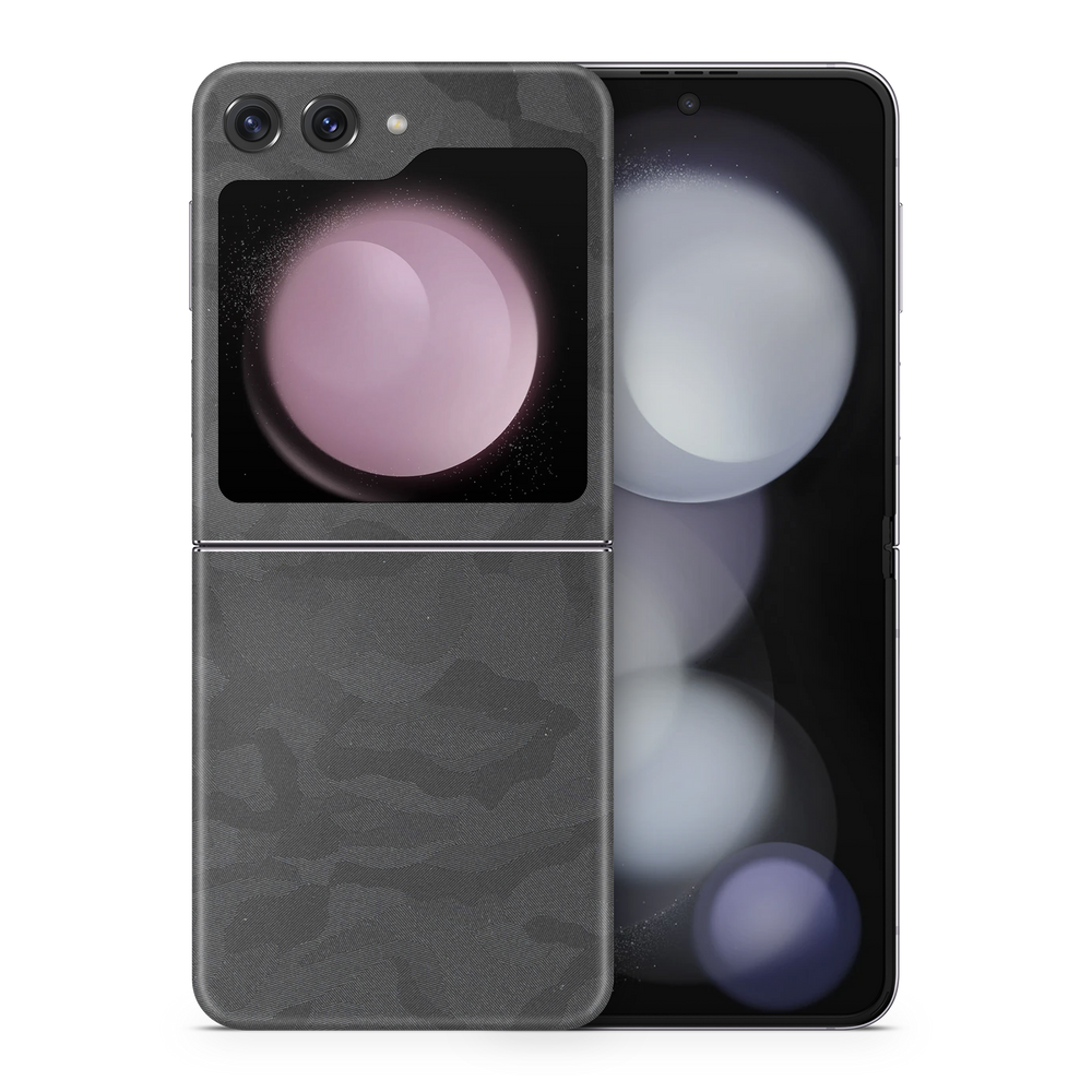Samsung Galaxy Zflip5 Professional Black Camo Skin Wrap Cover