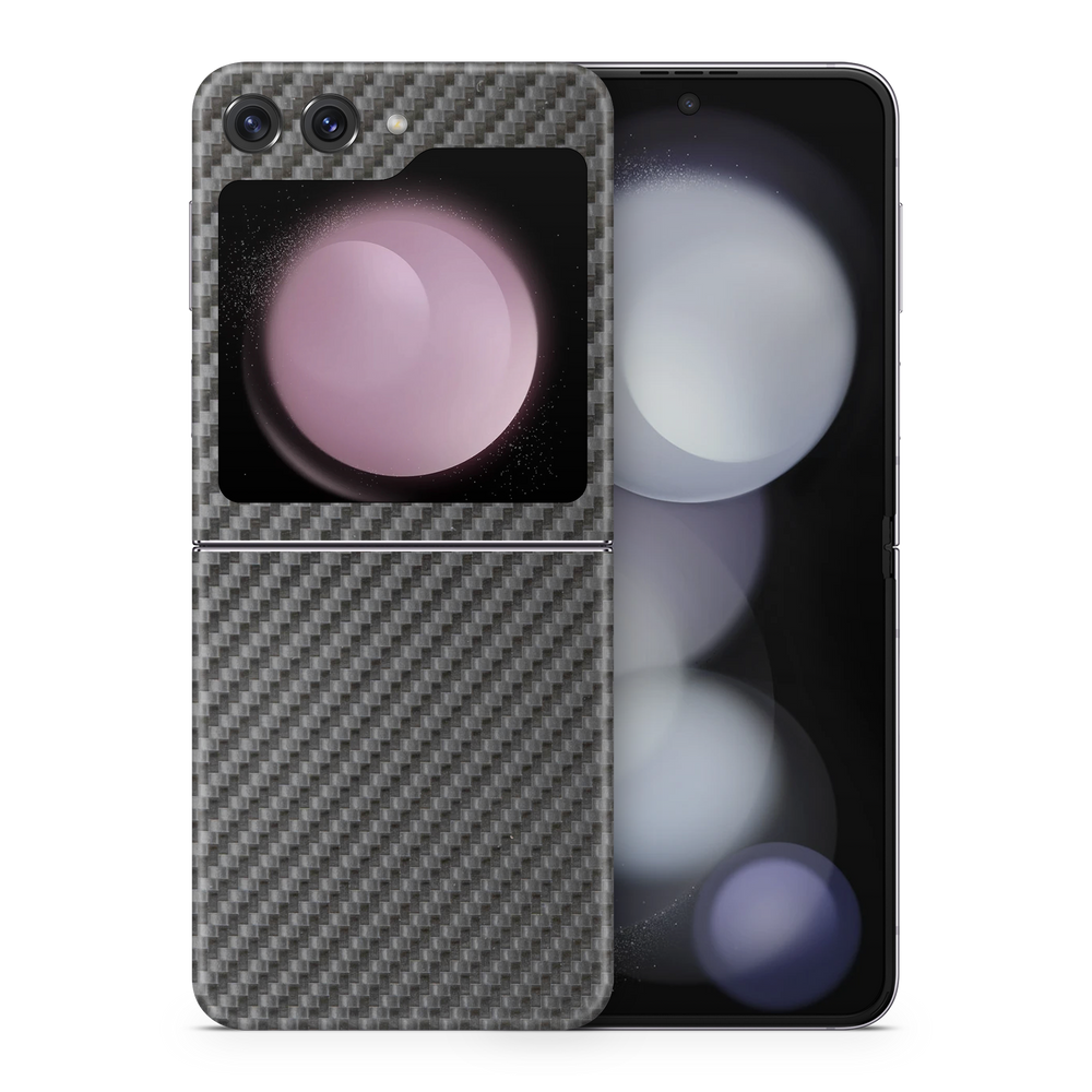 Samsung Galaxy Zflip5 Professional Black Carbon Fiber Skin Wrap Cover