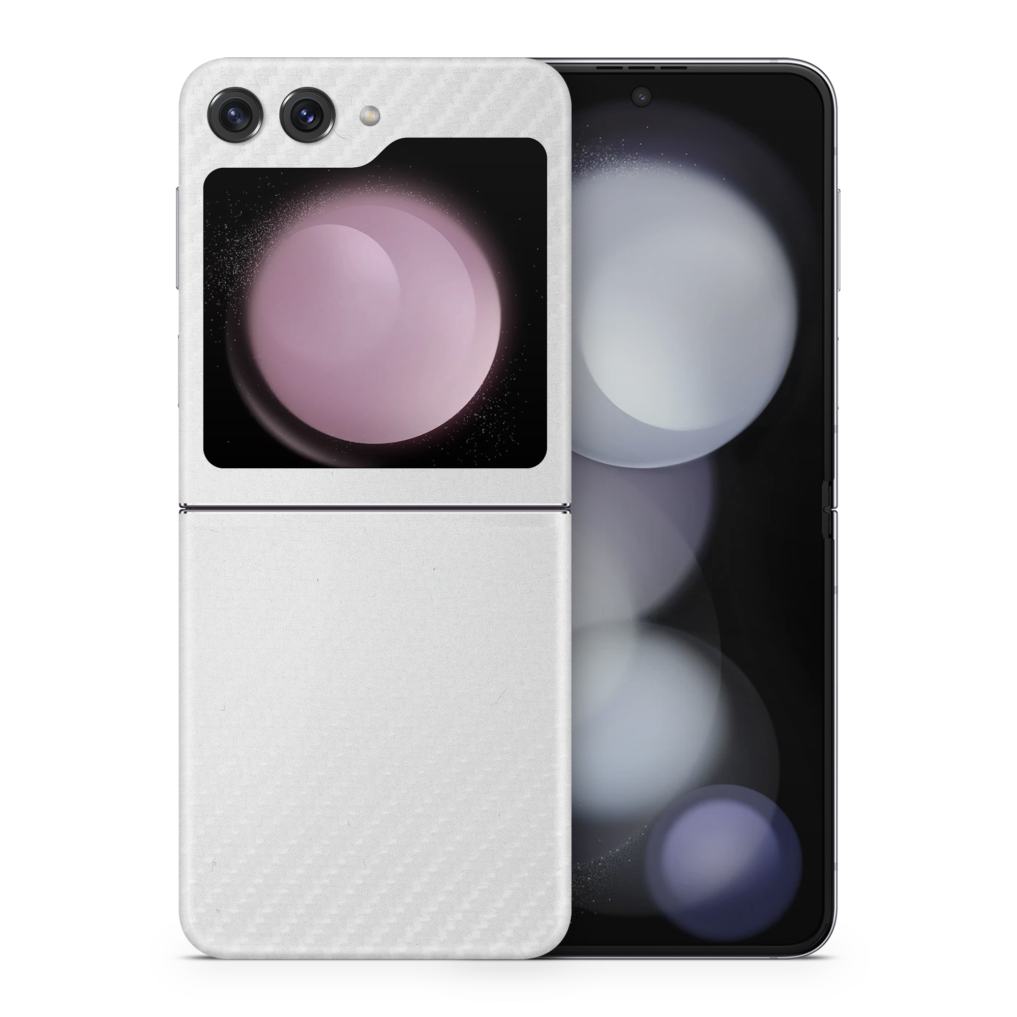 Samsung Galaxy Zflip5 Professional White Carbon Fiber Skin Wrap Cover