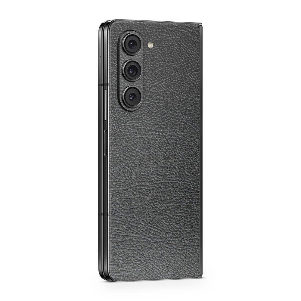 Samsung Galaxy Zfold5 Essentials Black Leather Skin Wrap Cover