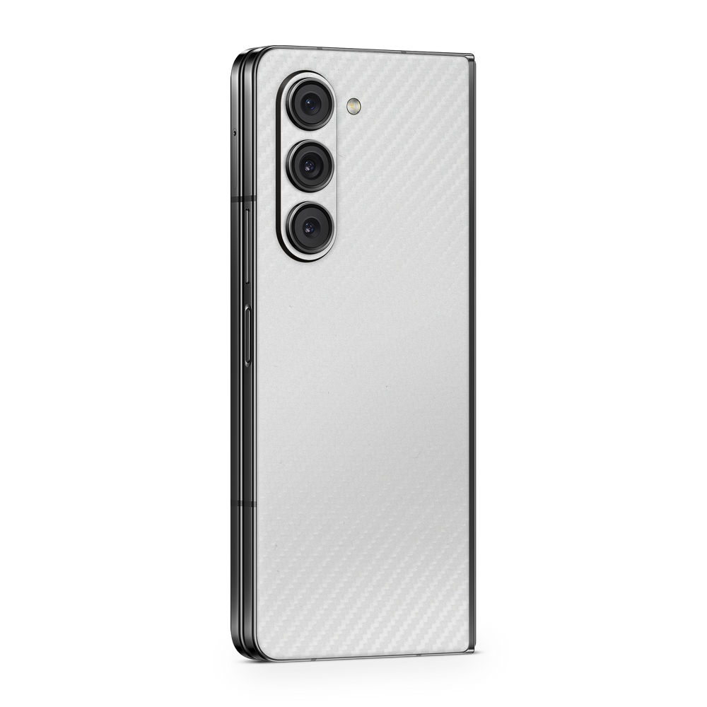 Samsung Galaxy Zfold5 Essentials White Carbon Fiber Skin Wrap Cover
