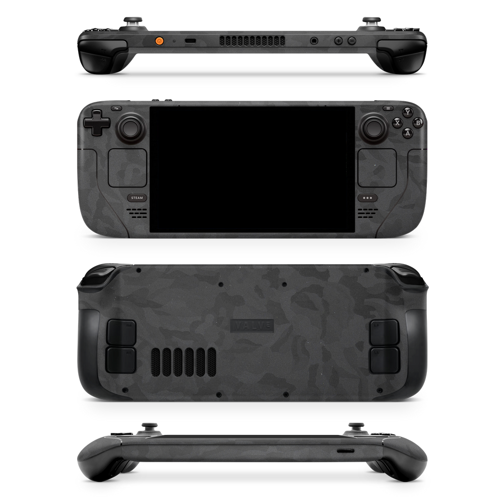 Valve Steamdeck Essentials Black Camo Skin Wrap Cover