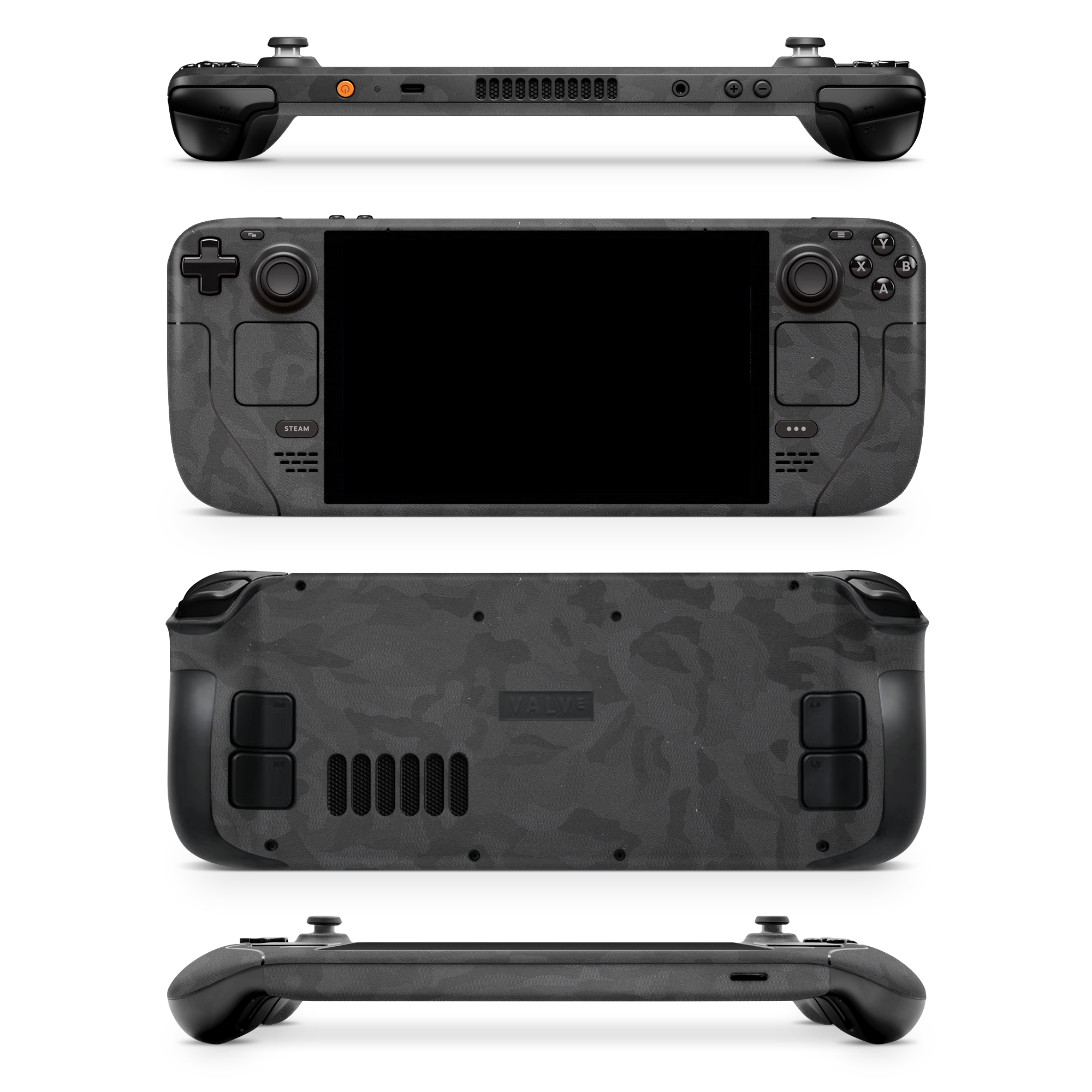 Valve Steamdeck Essentials Black Camo Skin Wrap Cover