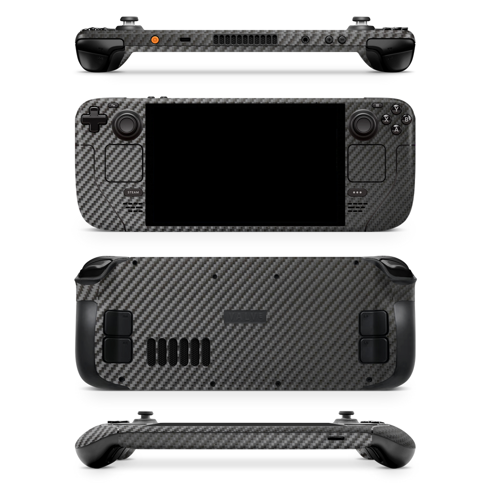 Valve Steamdeck Essentials Black Carbon Fiber Skin Wrap Cover