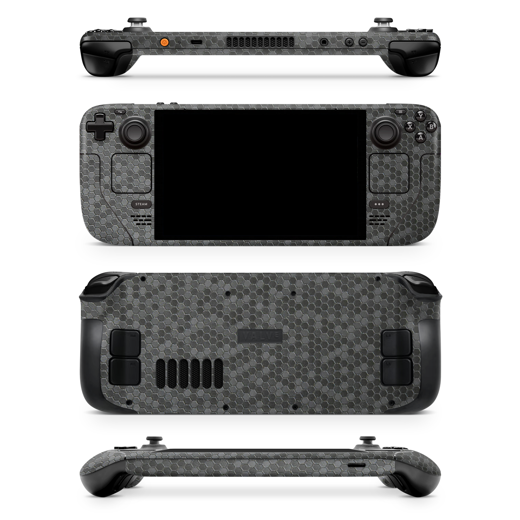 Valve Steamdeck Essentials Black Honeycomb Skin Wrap Cover
