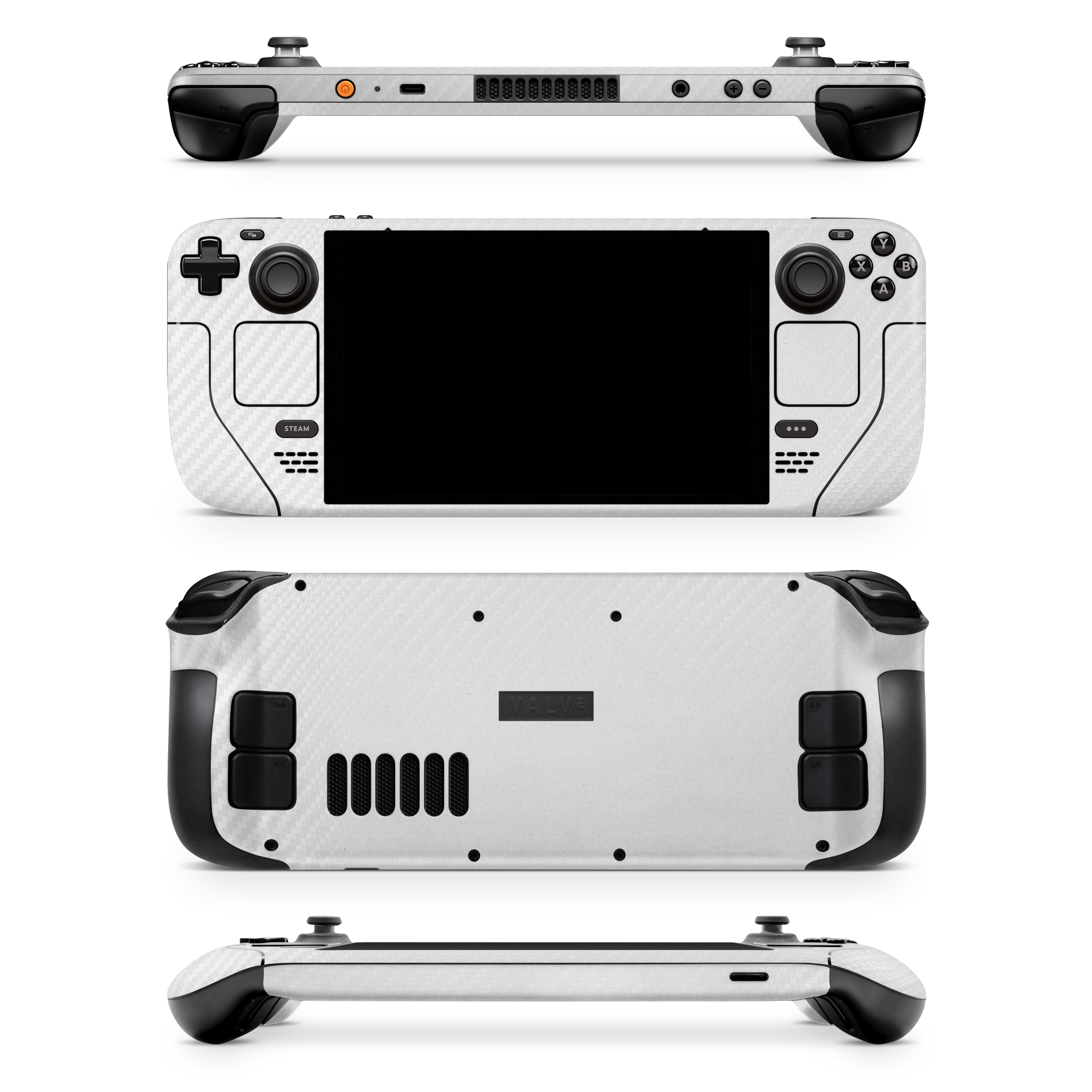 Valve Steamdeck Essentials White Carbon Fiber Skin Wrap Cover